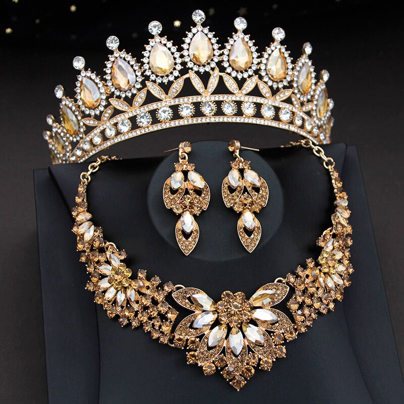Bridal Jewelry Sets And Wedding Crown Tiaras Bride Necklace Earring Je130