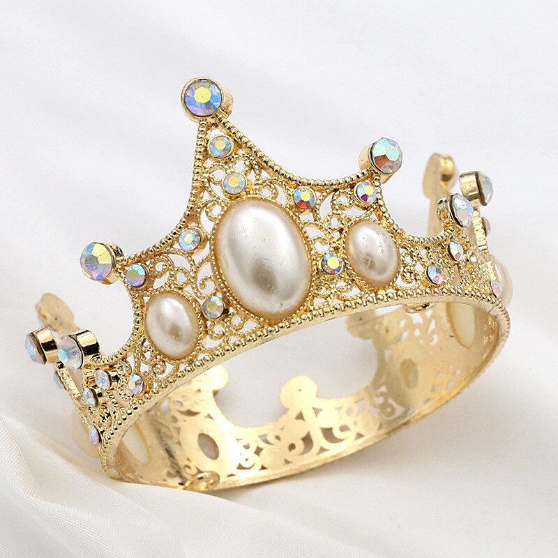 Kids Little Crown Boys Girls Prom Cake Birthday Small Diadem Children Headdress Hair Jewelry Pearls Tiaras Ornaments Je139