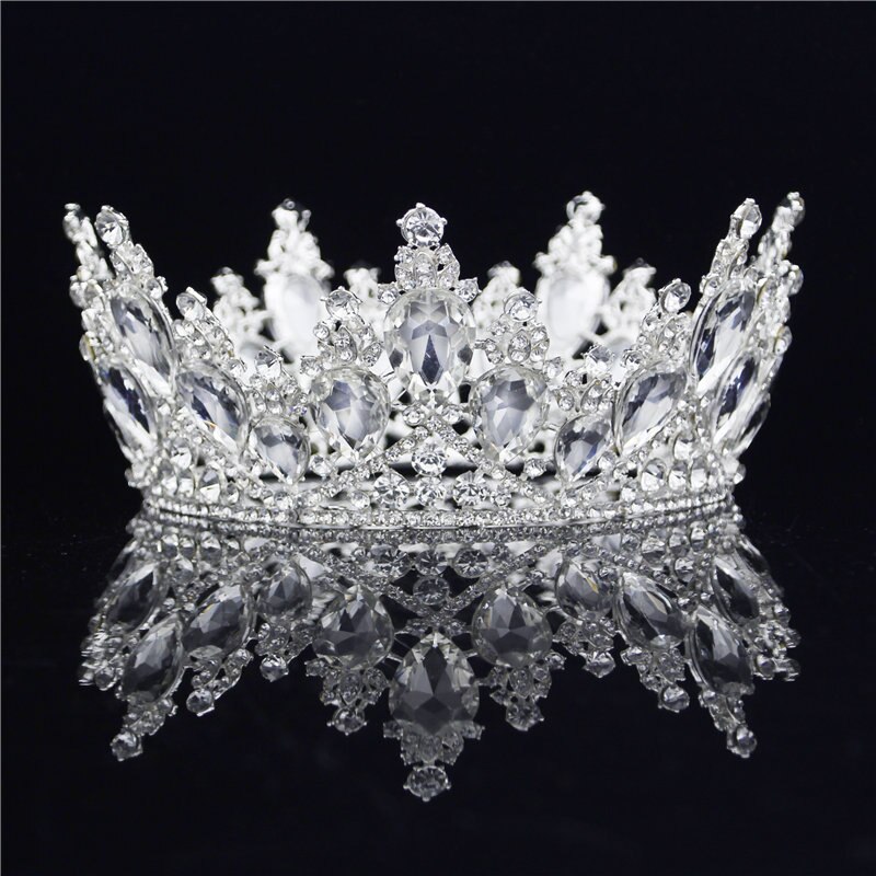 Crystal Tiaras And Crowns Headdress Banquet Wedding Hair Jewelry Round Diadem Fashion Hair Ornament Je142