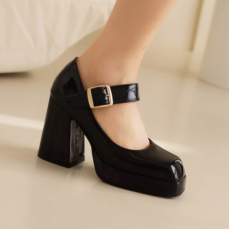 Punk High Heels Pumps Shoes Woman Platform Women's Heeled Mary Janes Party Office Shoes H220