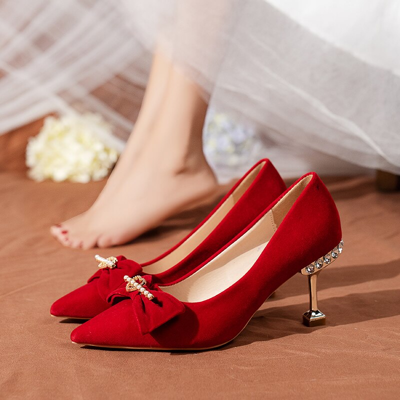 Bride Shoes Not Tired Feet Chinese Style Wedding Dress Two Wear High Heels H277