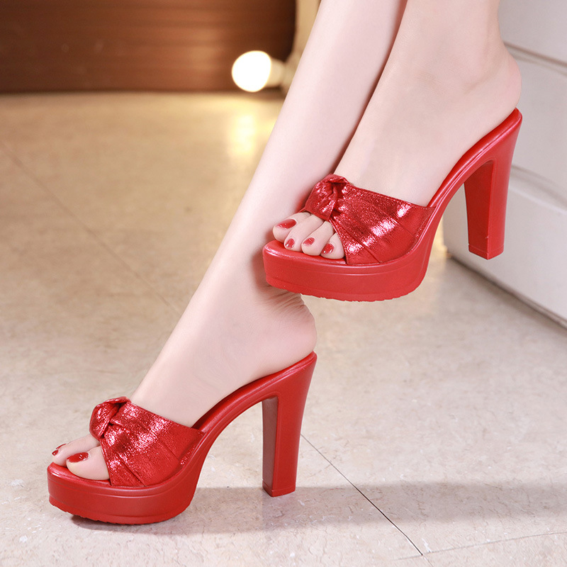 Women's High-heeled Outer Wear Thick-soled Platform Open-toe Sandals For Women (heel 10cm) H340
