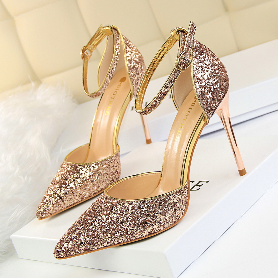 Rose gold stilettos cheap