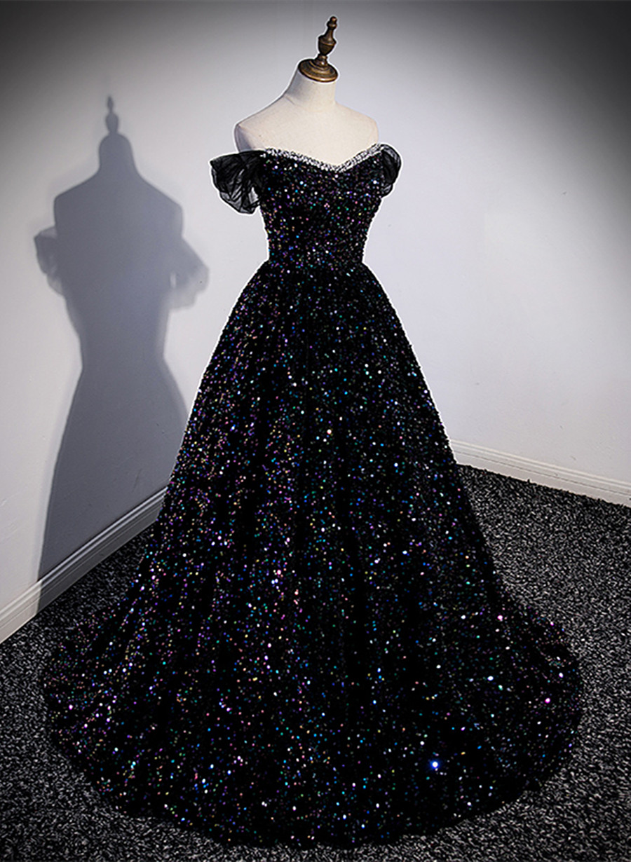 Sparkling Black Sequin Gown For Special Occasions on Luulla