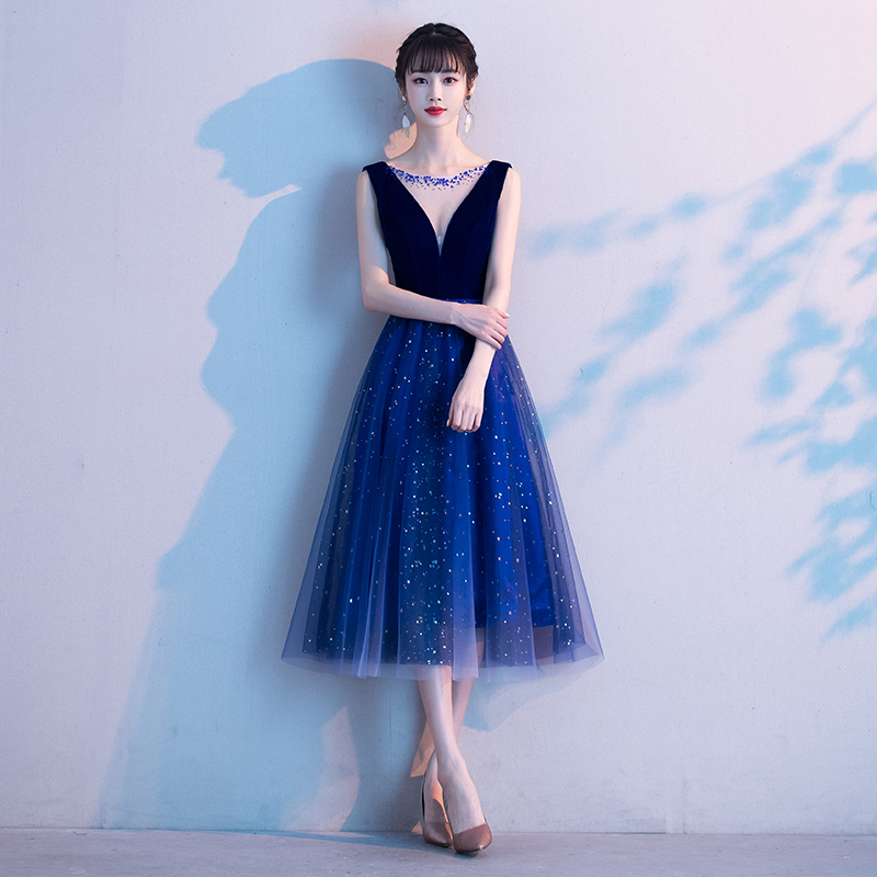 deep v blue dress Powder Blue Satin Deep V Flutter Sleeve Maxi Gown