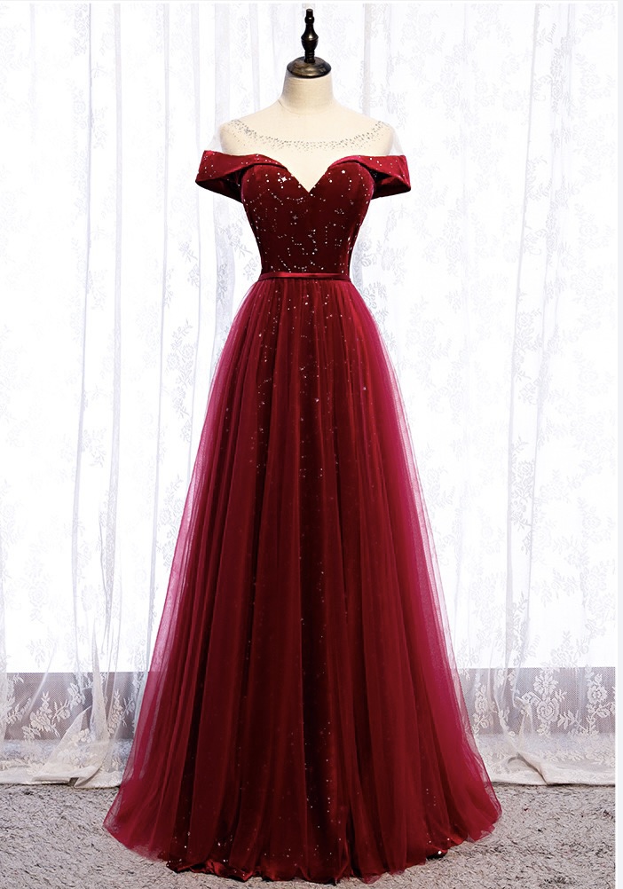 Full Length Evening Dress,red Prom Dress, Elegant Formal Dress Sa1297