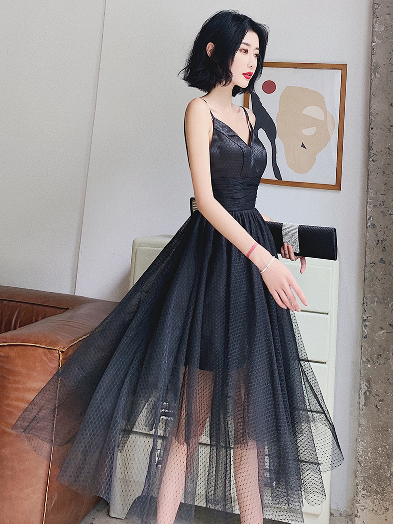 Black Tulle Straps Short Simple Prom Dress Homecoming Dress Formal Dresses Sa1335