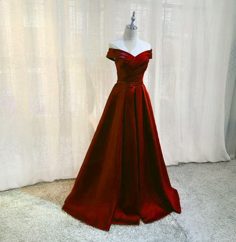 formal women's red off the shoulder dress for date night Ella Red Off Shoulder Formal Dress - US 0 main image 0