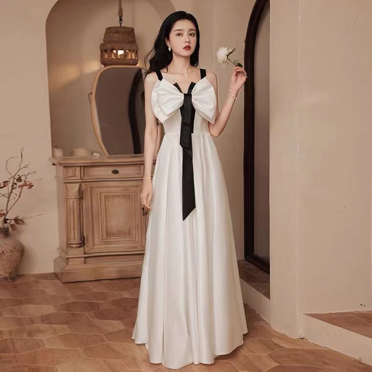 Spaghetti Strap Evening Dress Formal Dress Luxury White Dress Sa1568