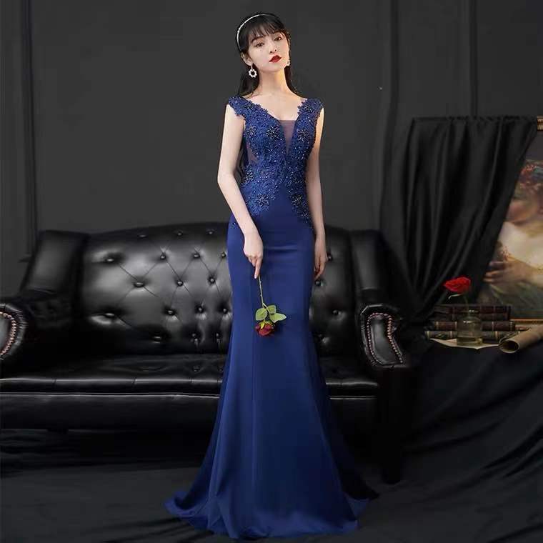 sleek navy blue dress Elegant Sydney Navy Maxi Dress main image 0