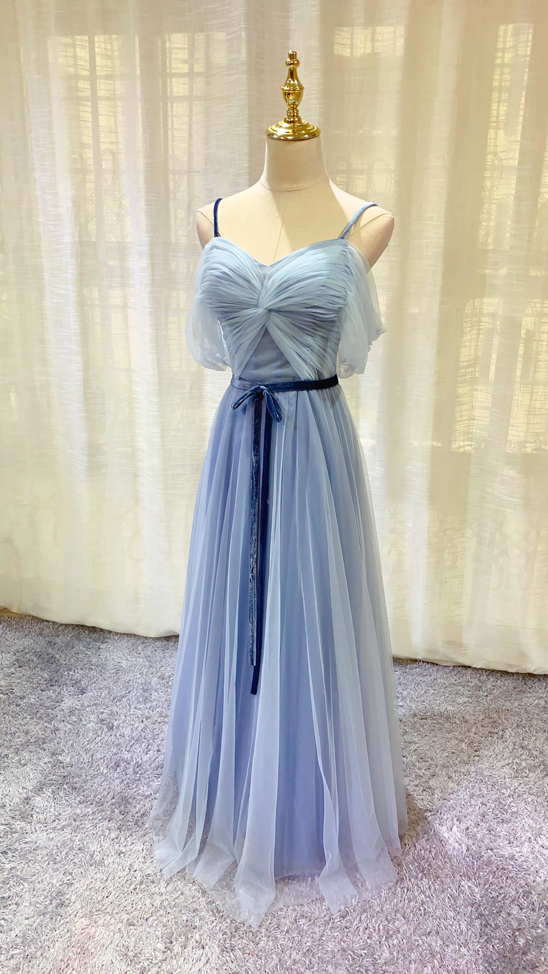 Spaghetti Strap Bridesmaid Dress Formal Dress Blue Prom Dress,custom Made Sa1700