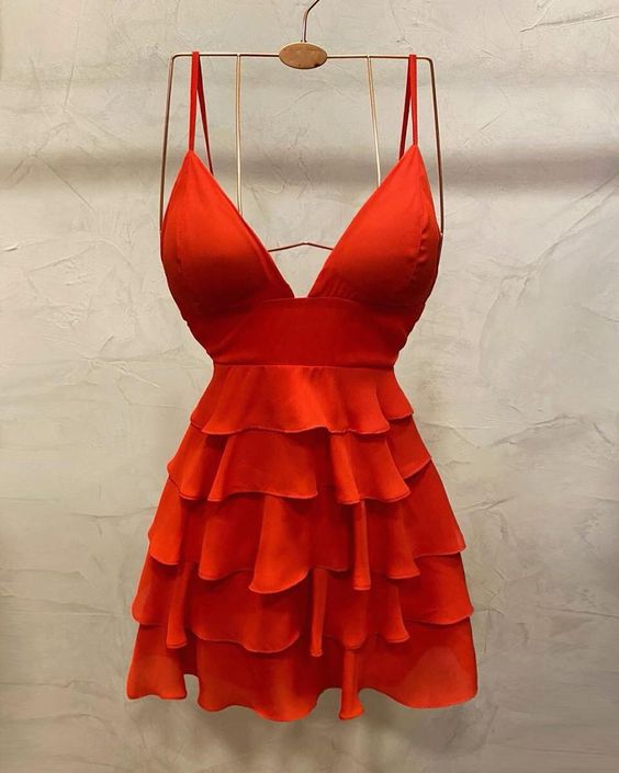 Red Short Prom Dress Party Dress Homecoming Dress Formal Dress Sa1761