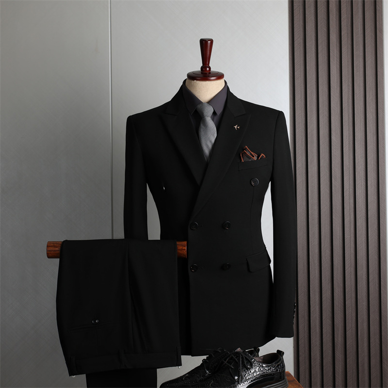 Suit Men's Autumn And Winter Groom Wedding Dress Slim Formal Men's Business Casual Temperament Large Size 2 Piece Suit Ms19