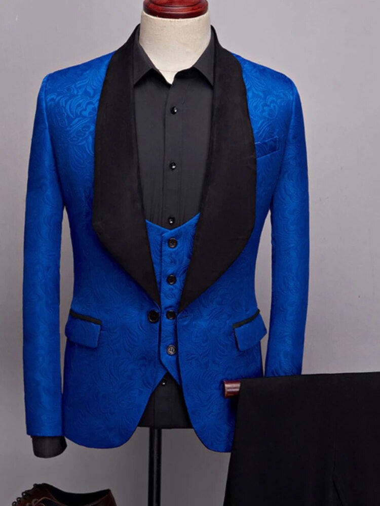 Mens Fashion Wedding party  Print Blazer Plus Size Casual Male Slim Fit Suit Jacket