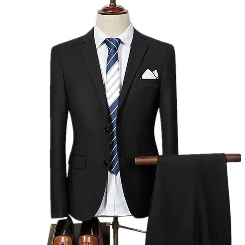 Single Breasted Slim Fit Suits Men's Business Suits Dress Jacket Pant Set Ms144