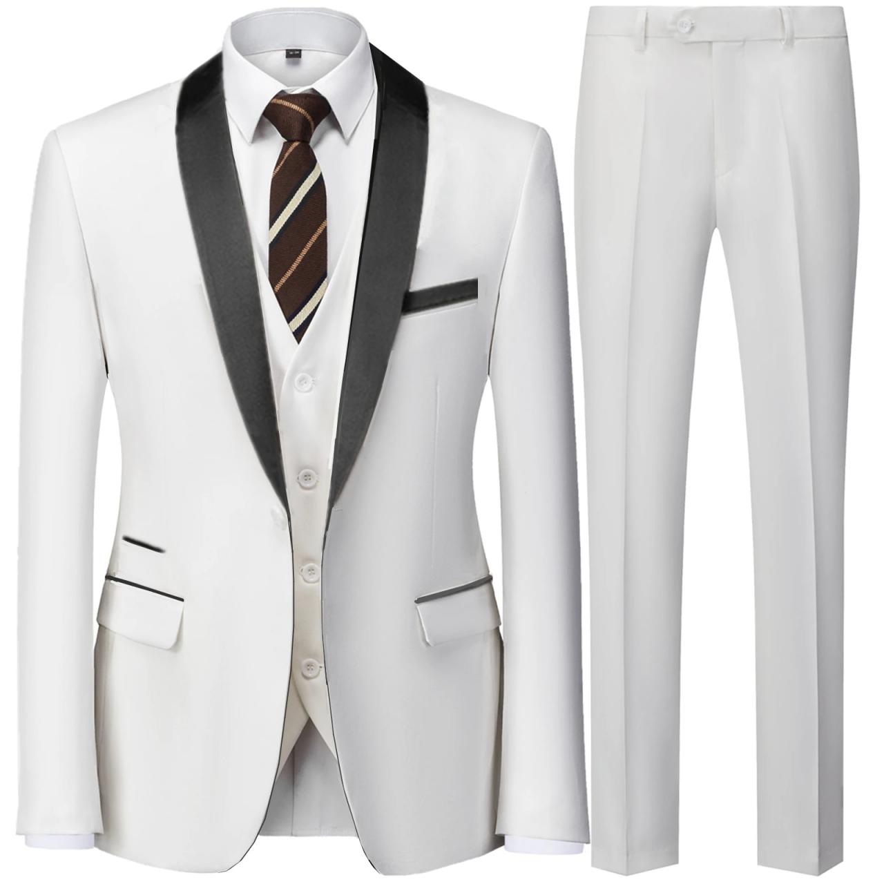 Men's British Style Slim Suit 3 Piece Set Jacket Vest Pants Male Business Gentleman High End Custom Dress Blazers Coat Ms229