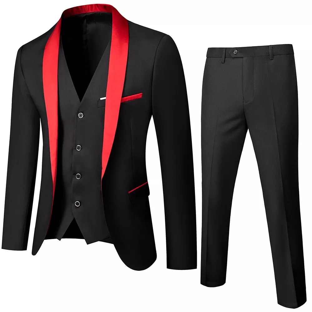 Men's British Style Slim Suit 3 Piece Set Jacket Vest Pants Male Business Gentleman High End Custom Dress Blazers Coat Ms237