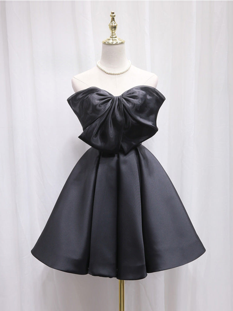 elegant lace formal dresses Angelina Oversized Bow Gown- Black – Moda Glam Boutique