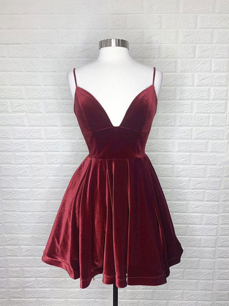green emerald velvet dress Burgundy Fit & Flare Dress - Large main image 0