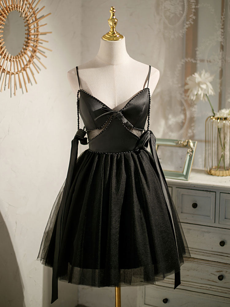 Black Tulle Short Prom Dress Formal Homecoming Dress Sa1984