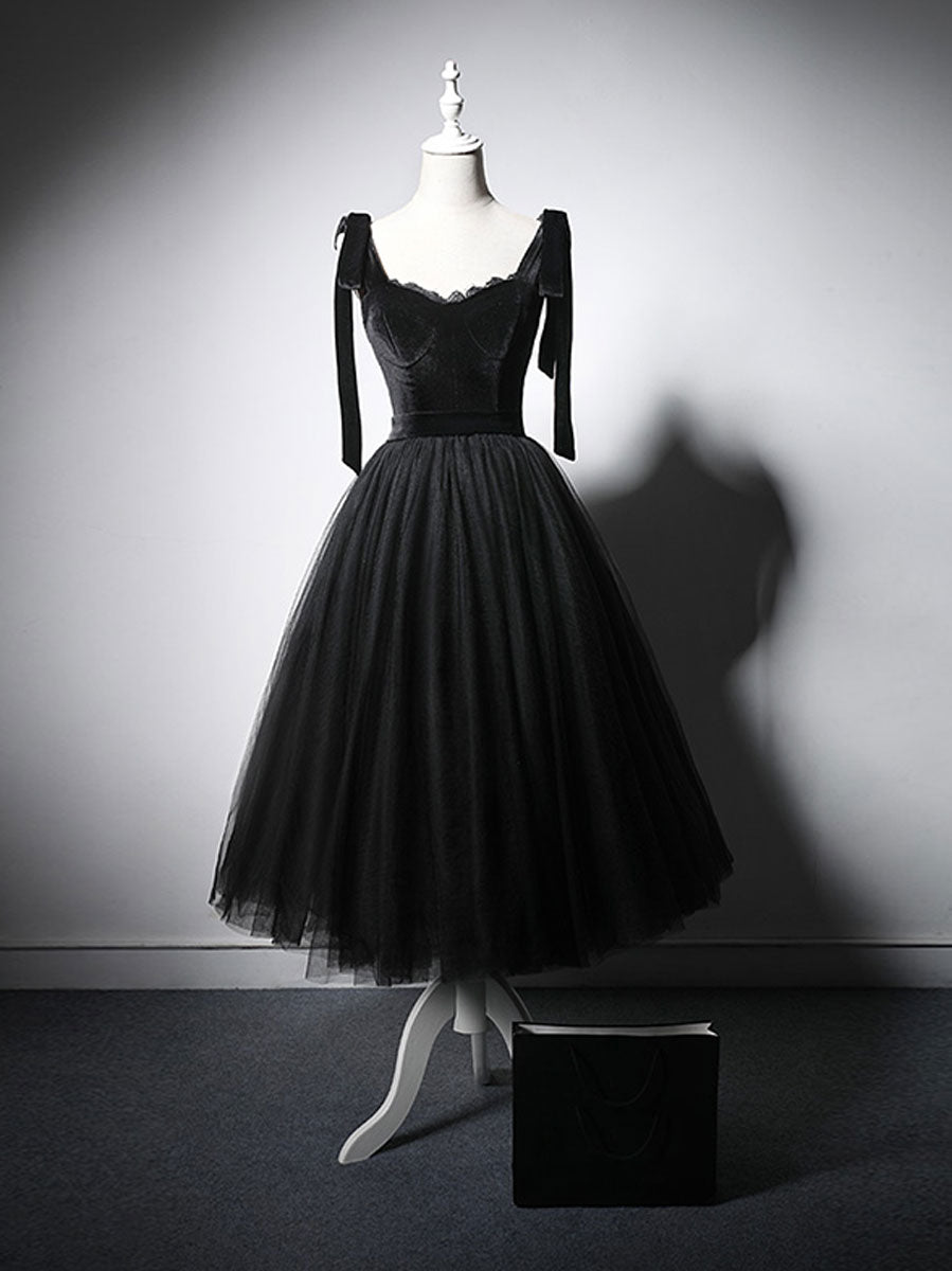 Black Tulle Short Prom Dress Hand Made Tulle Formal Dress Sa2006
