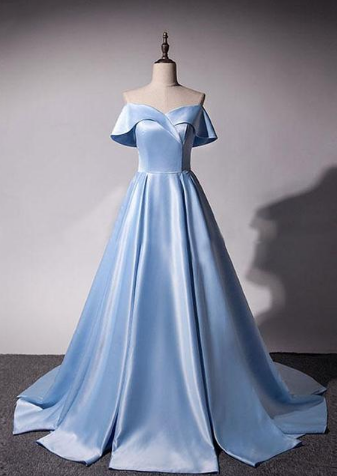 Blue Full Length Prom Evening Dress Formal Dress Sa2100