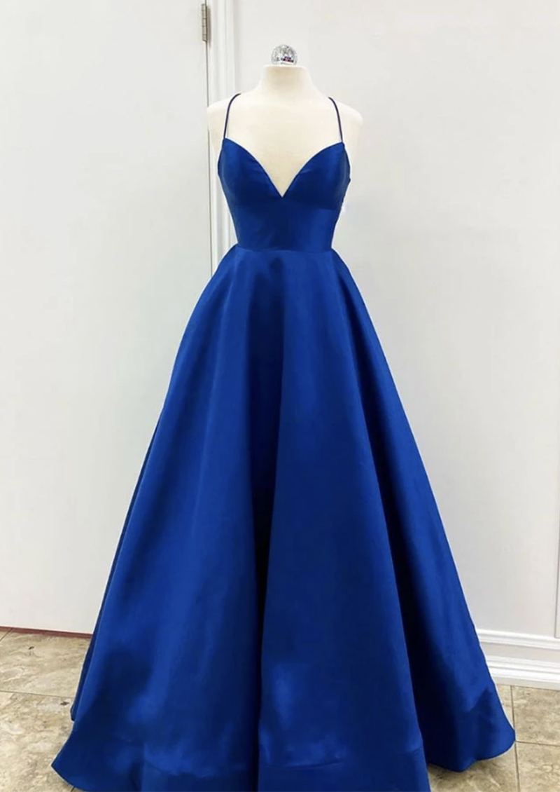 Blue Full Length Prom Dress Evening Dress Sa2123