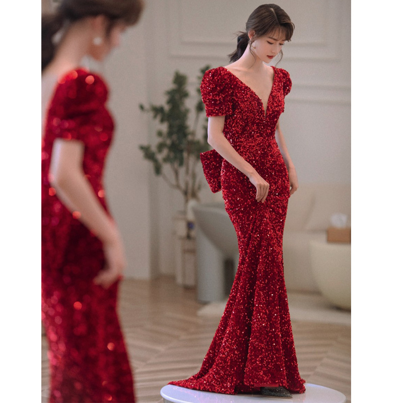 Red High-end Sequined Mermaid Evening Dress Formal Dress Sa2131