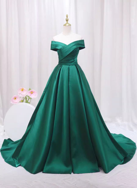 A-line Green Satin Sweetheart Formal Dress Evening Dress Prom Dress Sa2205