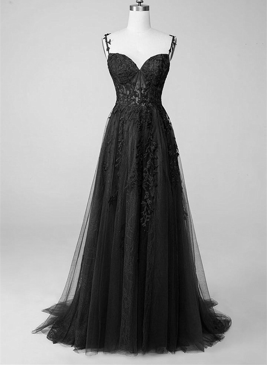 Black Lace Strapless Floor-length Evening Gown on Luulla