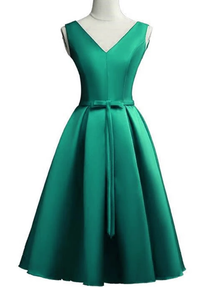 Sleeveless Emerald Green A-line Cocktail Dress on Luulla