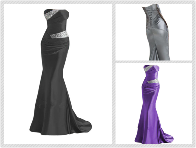2015 Fashion Mermaid Sheath Prom Dresses Lace Up Evening Dress Bridesmaid Dresses Custom Made L14