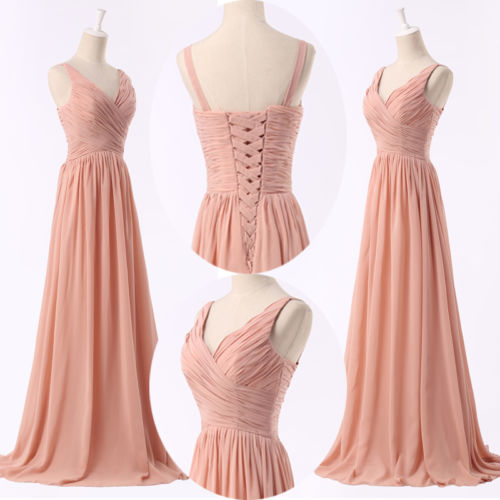 Fashion Full Length Chiffon Prom Dresses Evening Dress Bridesmaid Dresses Custom Made L184