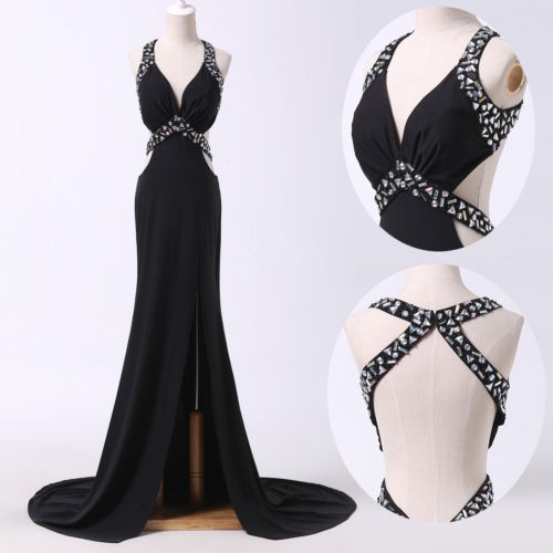 Fashion Full Length Chiffon Beaded Prom Dresses Evening Dress Bridesmaid Dresses Custom Made L188