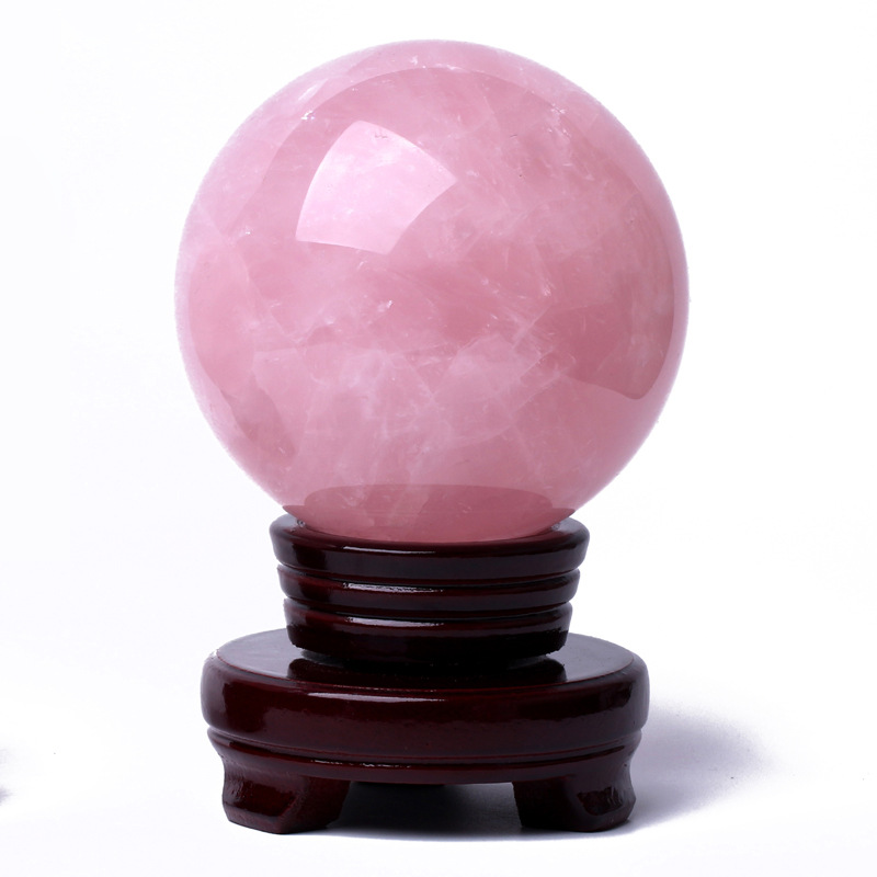 100mm Natural Pink Rose Quartz Magic Crystal Healing Ball Sphere+Stand LH-1