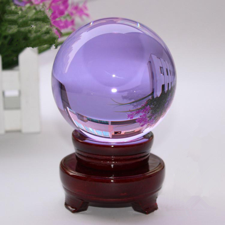 100mm Natural Purple Rock Quartz Stone Magic Crystal Healing Ball Sphere + Stand LH-27