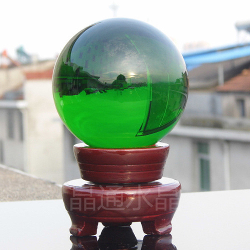 100mm Natural Green Rock Quartz Stone Magic Crystal Healing Ball Sphere + Stand LH-33