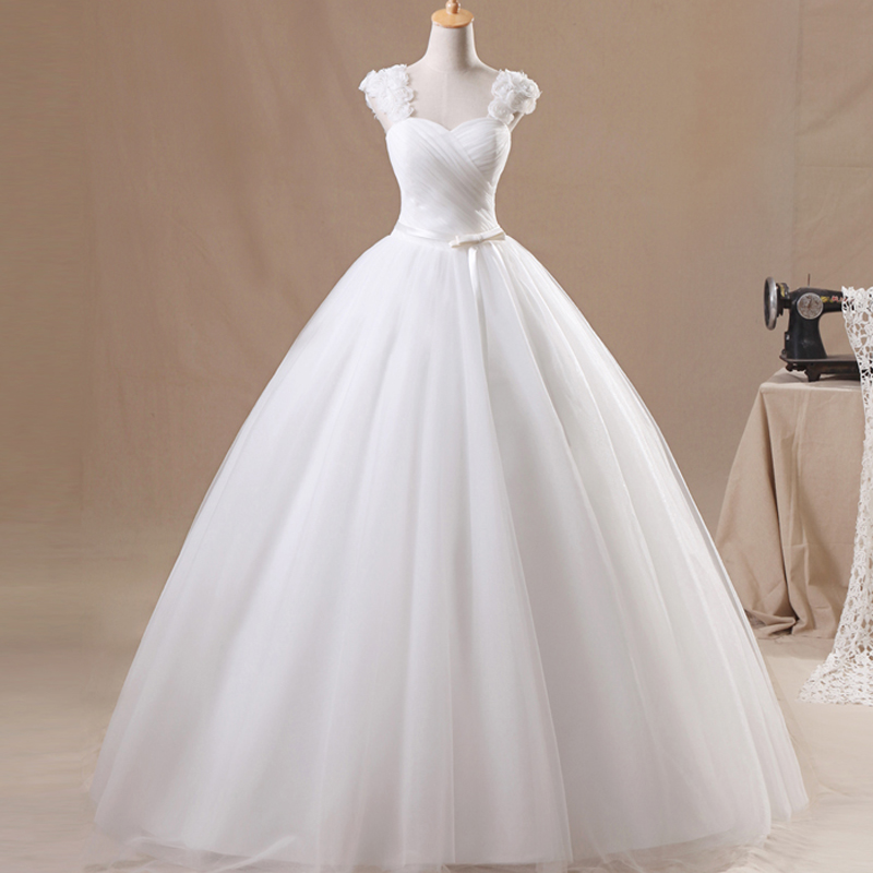 Wedding Dress Sweetangel Sexy V-neck Flower Wedding Dress Elegant White Princess Wedding Dress W154