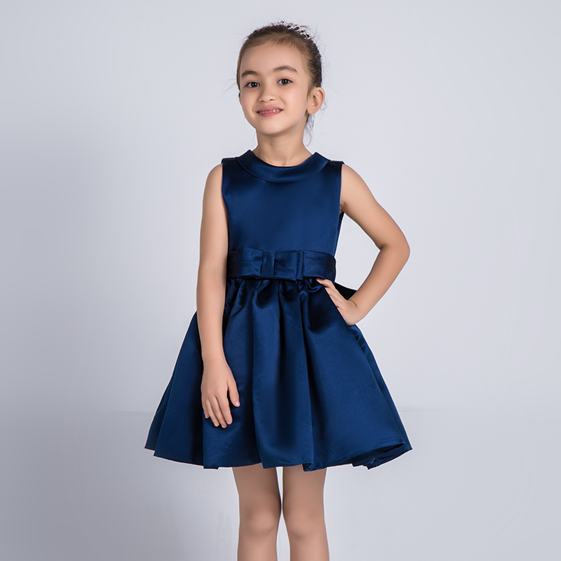 Flower Girls Dresses Navy Blue Kids Girls First Communion Dress Party Dress A26