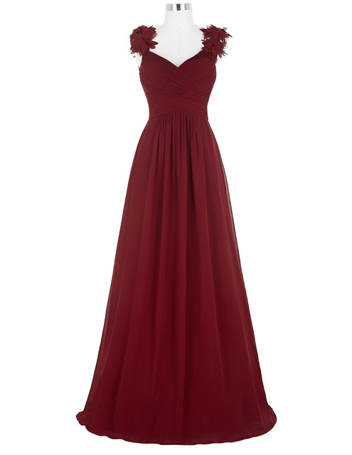 Sleeveless Ruched Chiffon Floor-length A-line Prom Dress, Evening Dress