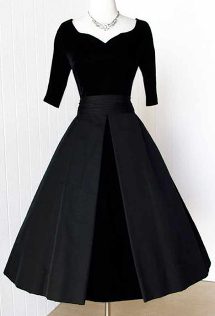 Black Velvet Prom Gowns, Homecoming Dress Evening Dress Party Dress Ja99