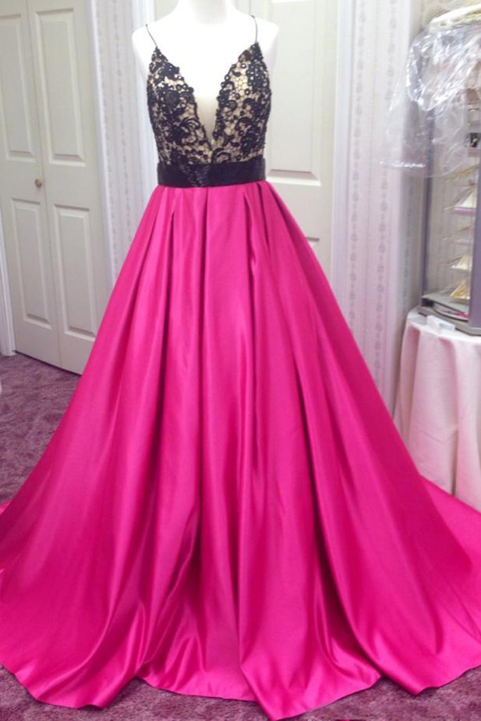 Rosy Satins V-neck Sequins Beading A-line Long Dresses,casual Dresses For Teens Ja163