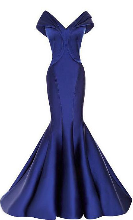 Stunning Satin Off-the-shoulder Neckline Mermaid Evening Dresses Ja183