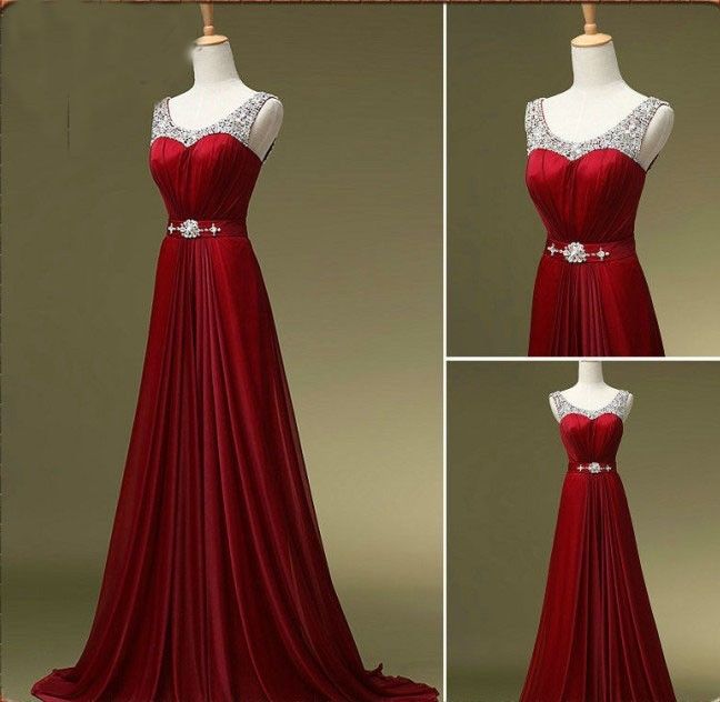 Prom Dresses Beaded Party Gowns Chiffon Party Dress Evening Wear For Women Lf02