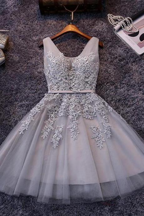 Sexy Lace Short Skirt Prom Dress , Evening Dress , Party Dress , Bridesmaid Dress , Wedding Occasion Dress , Formal Occasion Dress 