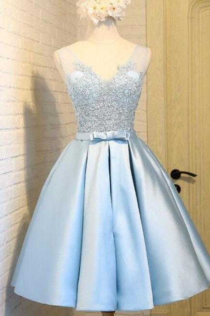Sexy Short Skirt Blue Prom Dress , Evening Dress , Party Dress , Bridesmaid Dress , Wedding Occasion Dress , Formal Occasion Dress