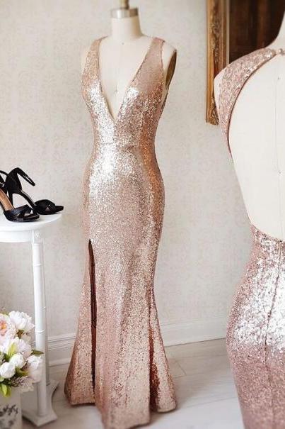 Sexy Full Length Backless Prom Dress , Evening Dress , Party Dress , Bridesmaid Dress , Wedding Occasion Dress , Formal Occasion Dress