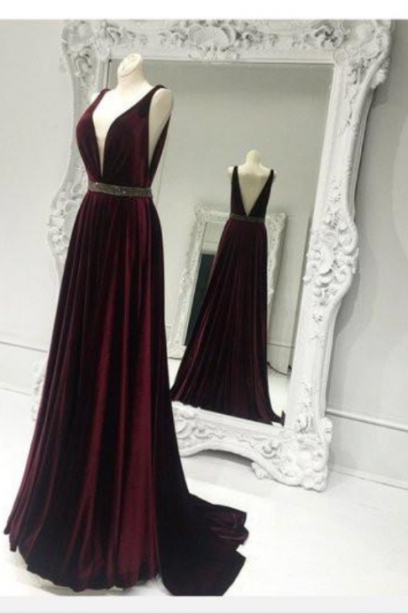 Sexy Deep V-neck Prom Dresses,backless Prom Dresses,high Low Prom Dresses,a-line Prom Dresses,long Prom Dresses,charming Evening Dresses,sparkly