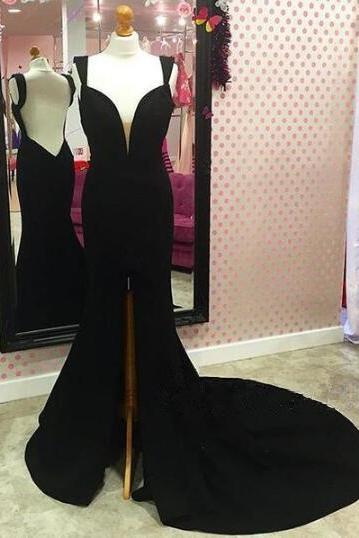 Sweetheart Sexy Black Wedding Dress Evening Dress Floor Length Prom Dress