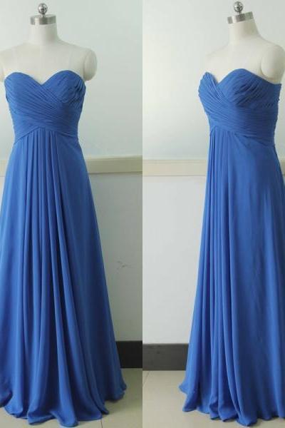 Strapless Chiffon Off The Shoulder Lace Up Bridesmaid Prom Dress Evening Dress Full Length Prom Dress